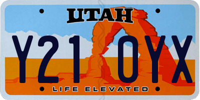 UT license plate Y210YX