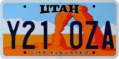UT license plate Y210ZA