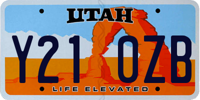 UT license plate Y210ZB