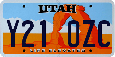 UT license plate Y210ZC