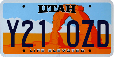 UT license plate Y210ZD