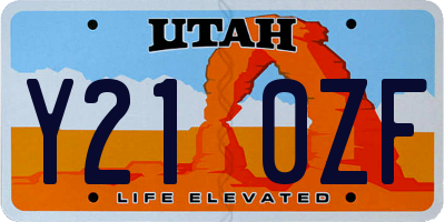 UT license plate Y210ZF