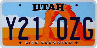 UT license plate Y210ZG