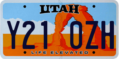 UT license plate Y210ZH