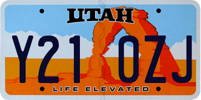 UT license plate Y210ZJ