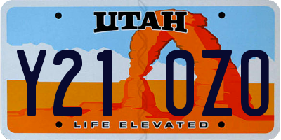 UT license plate Y210ZO