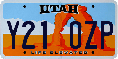 UT license plate Y210ZP