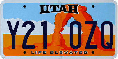 UT license plate Y210ZQ
