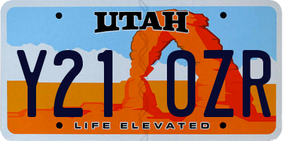 UT license plate Y210ZR