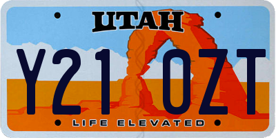 UT license plate Y210ZT