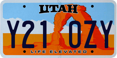 UT license plate Y210ZY