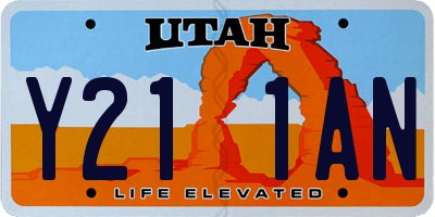 UT license plate Y211AN