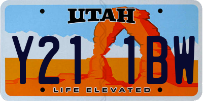 UT license plate Y211BW