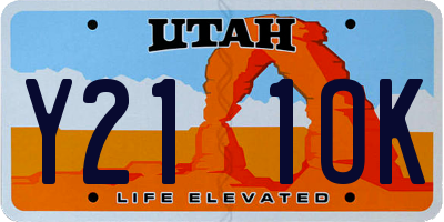 UT license plate Y211OK