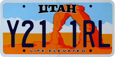 UT license plate Y211RL