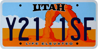 UT license plate Y211SF