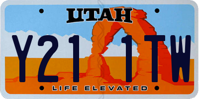 UT license plate Y211TW