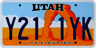 UT license plate Y211YK