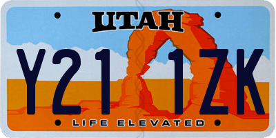 UT license plate Y211ZK