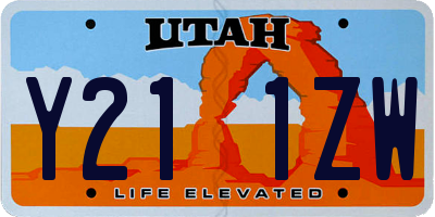 UT license plate Y211ZW