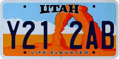 UT license plate Y212AB