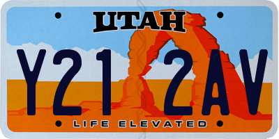 UT license plate Y212AV