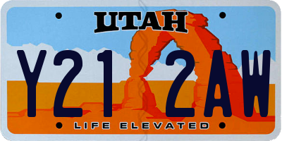 UT license plate Y212AW