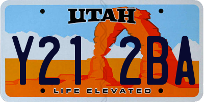 UT license plate Y212BA