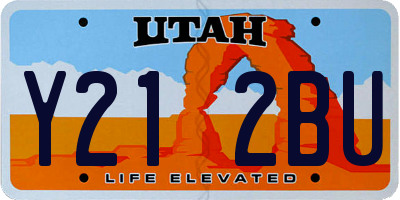 UT license plate Y212BU