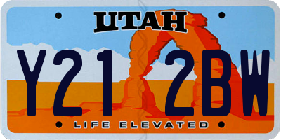 UT license plate Y212BW