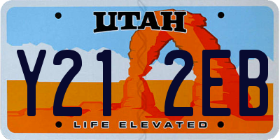 UT license plate Y212EB