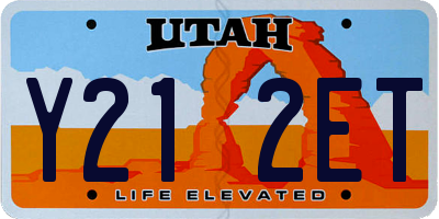 UT license plate Y212ET
