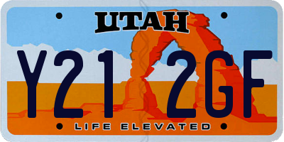 UT license plate Y212GF