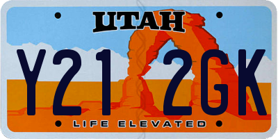 UT license plate Y212GK