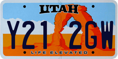 UT license plate Y212GW