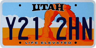 UT license plate Y212HN