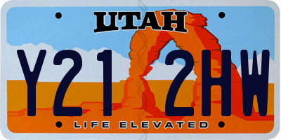 UT license plate Y212HW