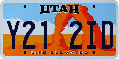 UT license plate Y212ID
