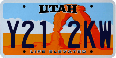 UT license plate Y212KW