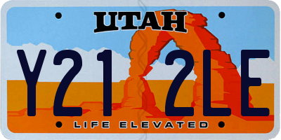 UT license plate Y212LE