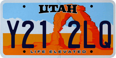UT license plate Y212LQ