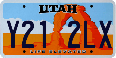 UT license plate Y212LX