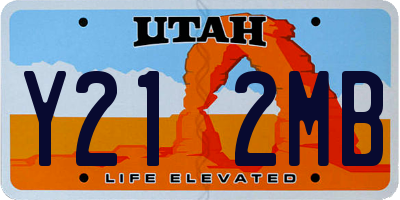 UT license plate Y212MB