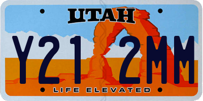 UT license plate Y212MM