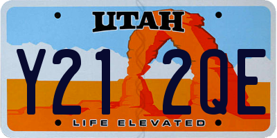 UT license plate Y212QE