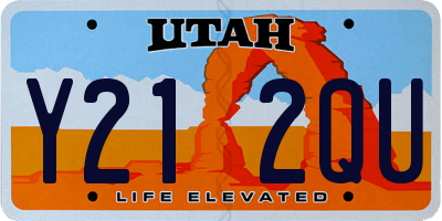 UT license plate Y212QU