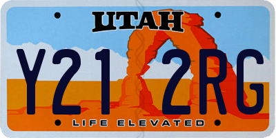 UT license plate Y212RG