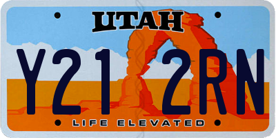 UT license plate Y212RN