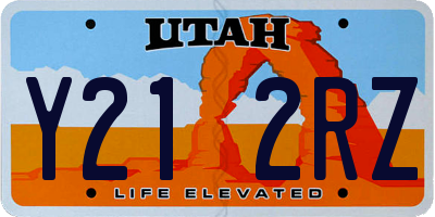 UT license plate Y212RZ
