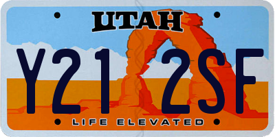 UT license plate Y212SF